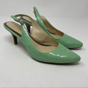 Calvin Klein Shoes Abbie Mint Green Leather Slingback  Women's Size 8